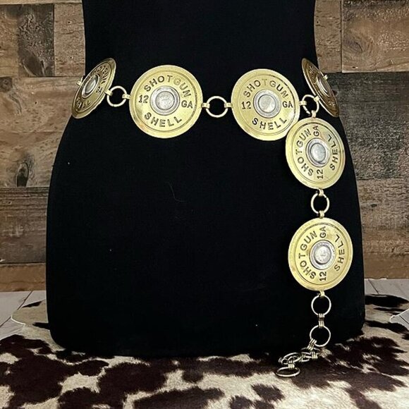 Tipi Accessories - Tipi Brand Shotgun Shell Concho Western Medallion Belt S/M by Tipi